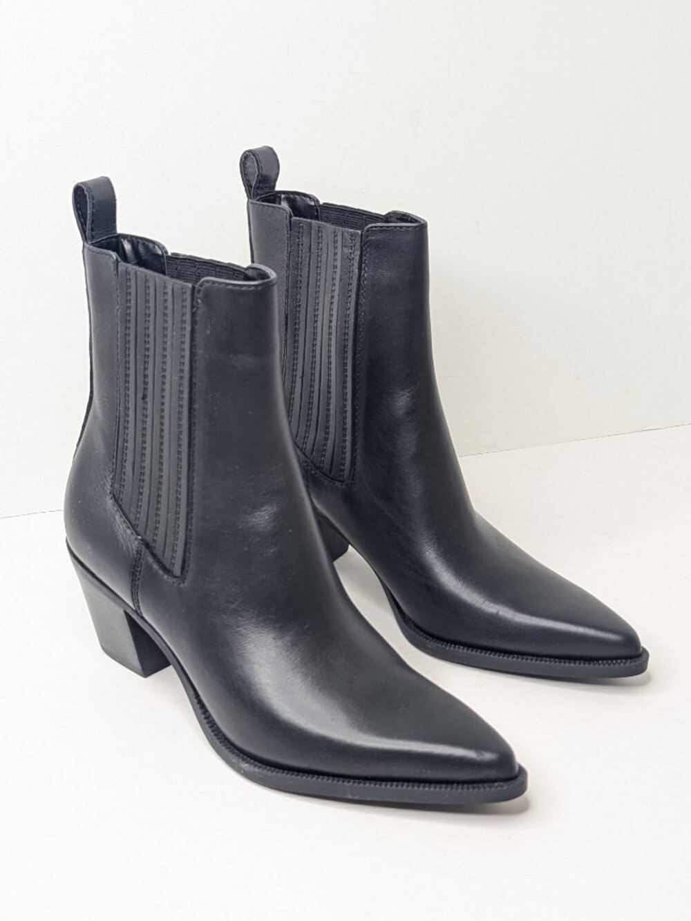 Dolce Vita Steffi Ankle Boots Black Leather Womens 6.5